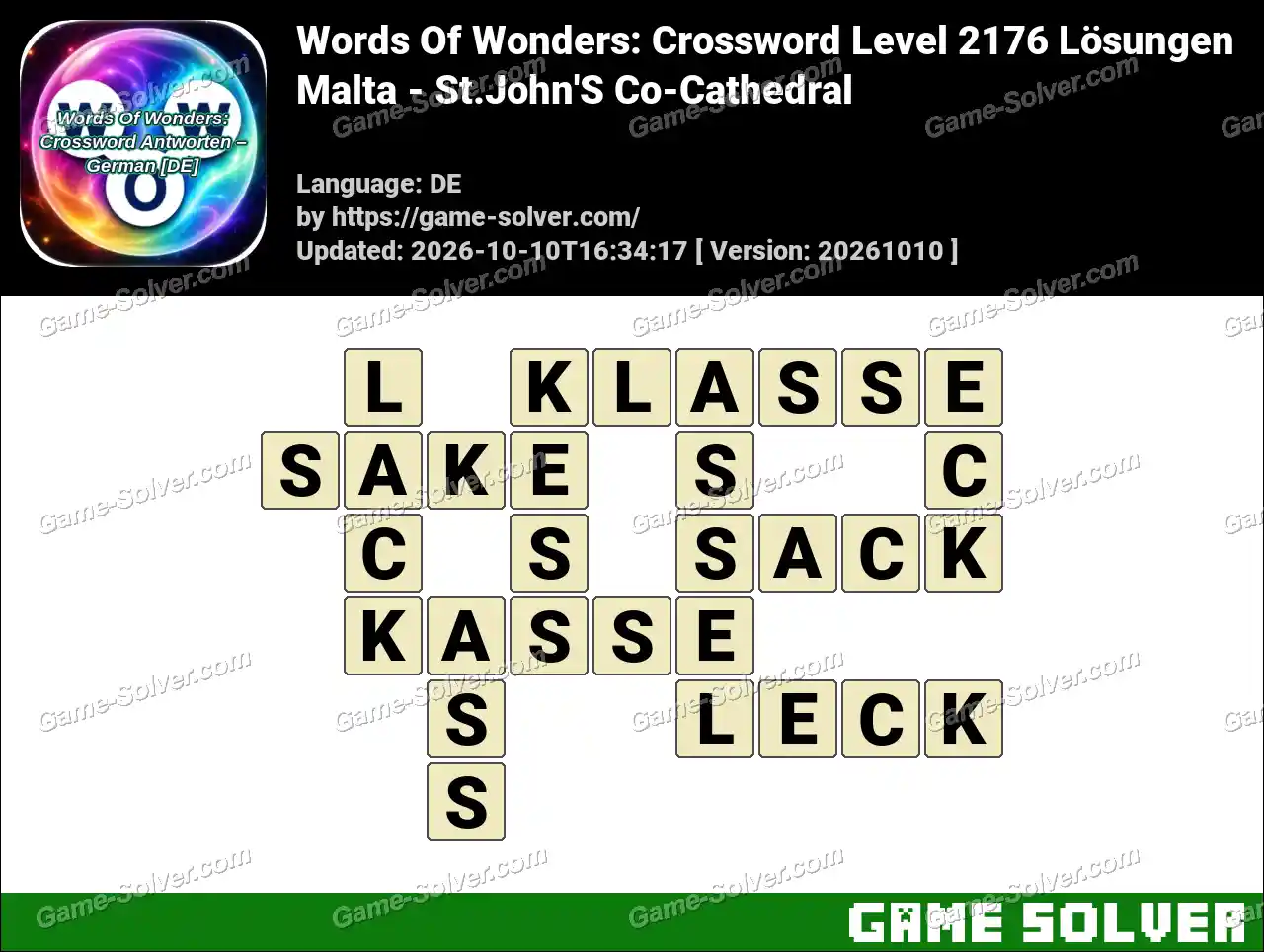 Words Of Wonders: Crossword Level 2176 Lösungen – Malta – St.John’S Co-Cathedral